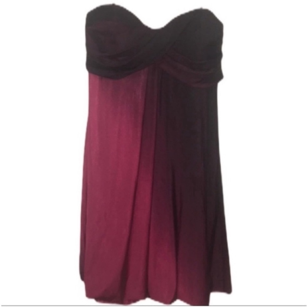 Xscape Strapless ombré Red Tone Dress
